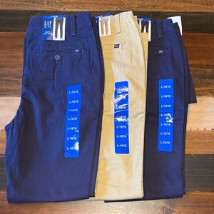 GAP Boys' Chino Pants Bundle Navy & Khaki